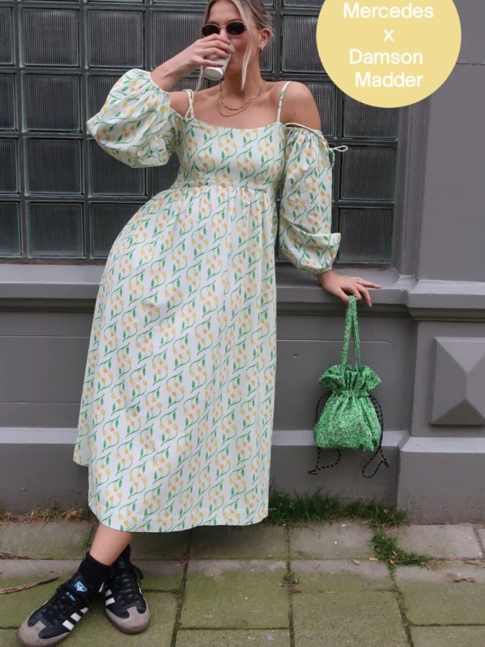 Damson Madder Tulip Print Midi Dress | Size XS